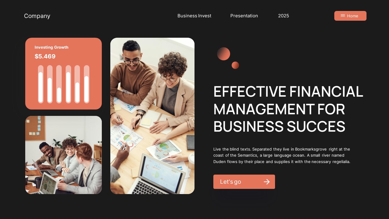 Black Orange Modern Business Investment PowerPoint, Presentation Templates
