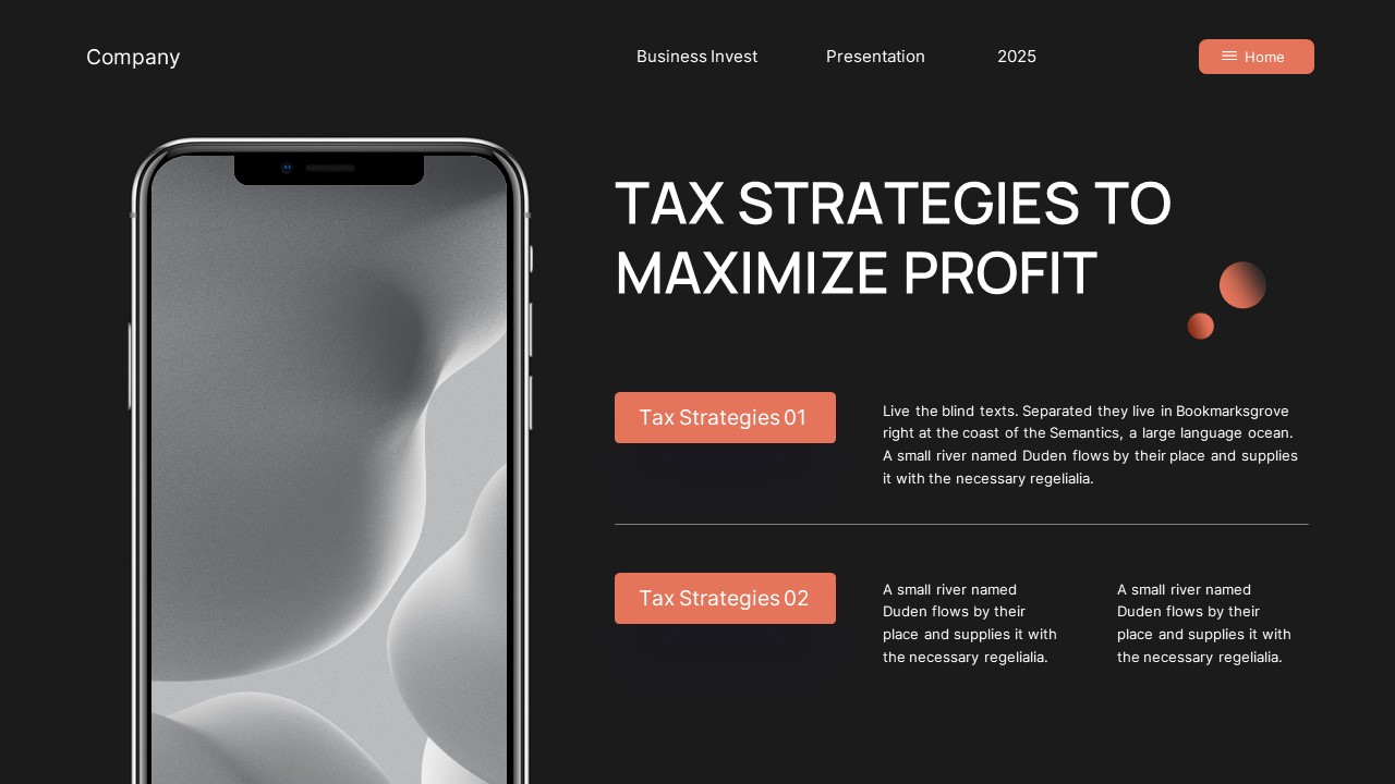 Black Orange Modern Business Investment PowerPoint, Presentation Templates