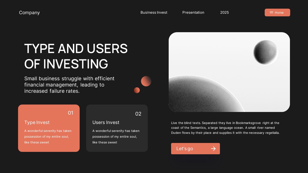 Black Orange Modern Business Investment PowerPoint, Presentation Templates