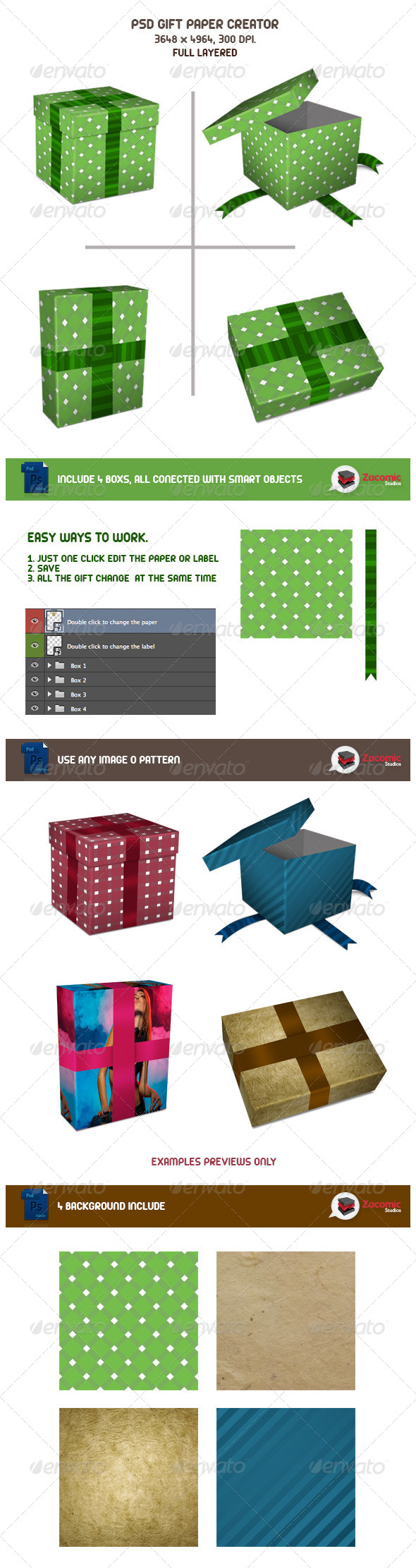 Gift Paper Creator - Product Mock-Ups Graphics