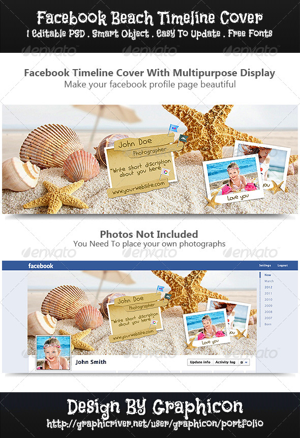 Facebook Beach Timeline Cover By Graphicon Graphicriver