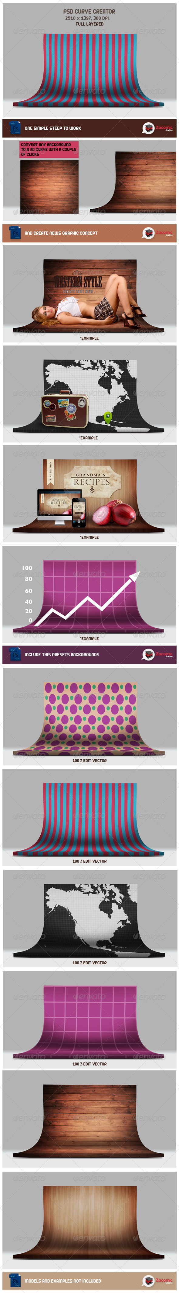 PSD Curve Creator - Backgrounds Graphics