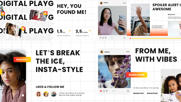 Instagram Intro Light Mode Video Displays template preview