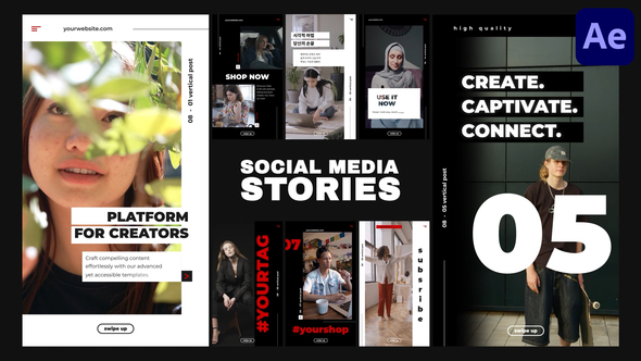 Social Media Stories for After Effects Openers template preview