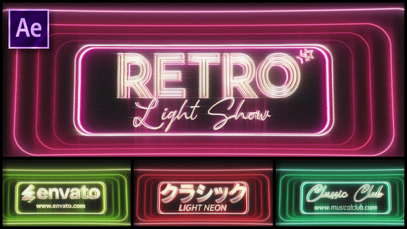 Retro Neon Light Logo Logo Stings template preview