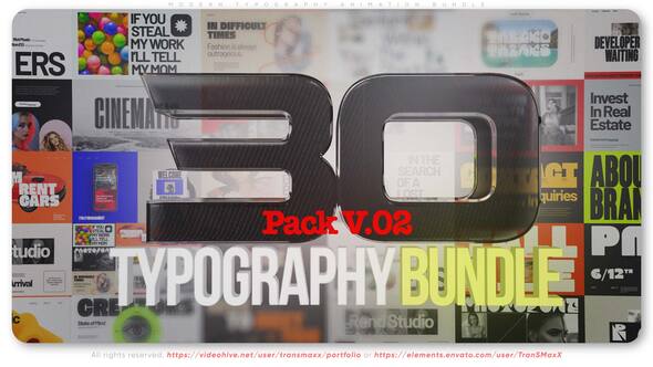 Modern Typography Animation Bundle Titles template preview