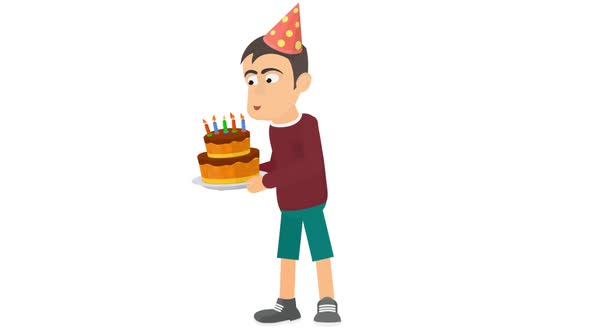 Boy With A Birthday Cake