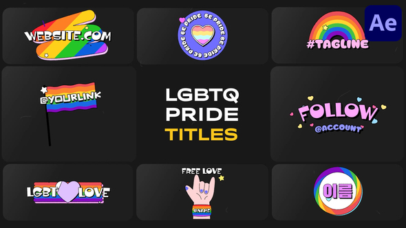 LGBTQ Pride Titles for After Effects Titles template preview
