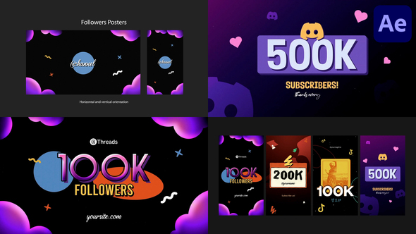 Followers Posters for After Effects Elements template preview