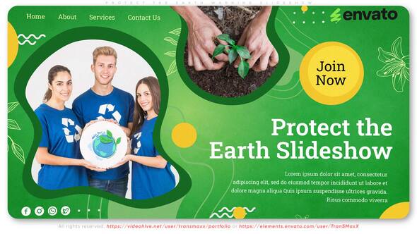 Protect the Earth Warning Slideshow Openers template preview