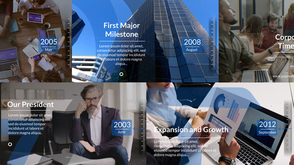 Corporate Timeline Video Displays template preview