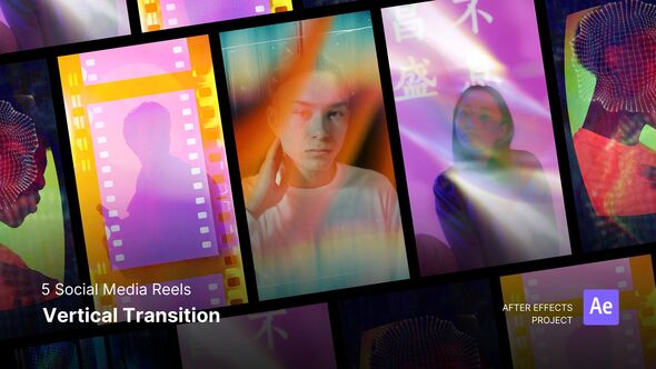 Social Media Reels - Vertical Transition After Effects Template Video Displays template preview