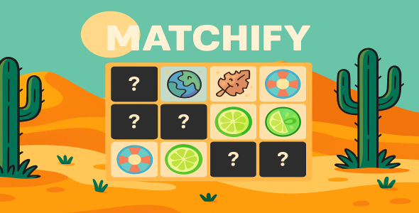 Matchify – HTML5 Memory Card Pairs Game