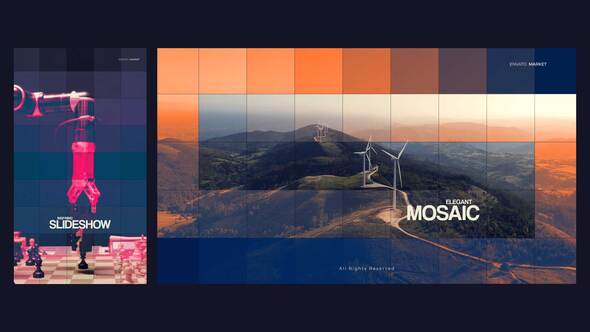 Slideshow Elegant Mosaic Video Displays template preview