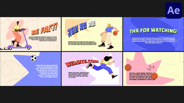 Cartoon Sport Slides for After Effects Openers template preview