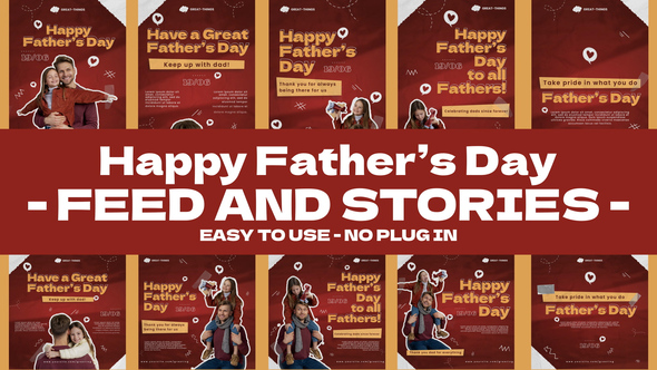 Father Day Feed and Stories Instagram Openers template preview