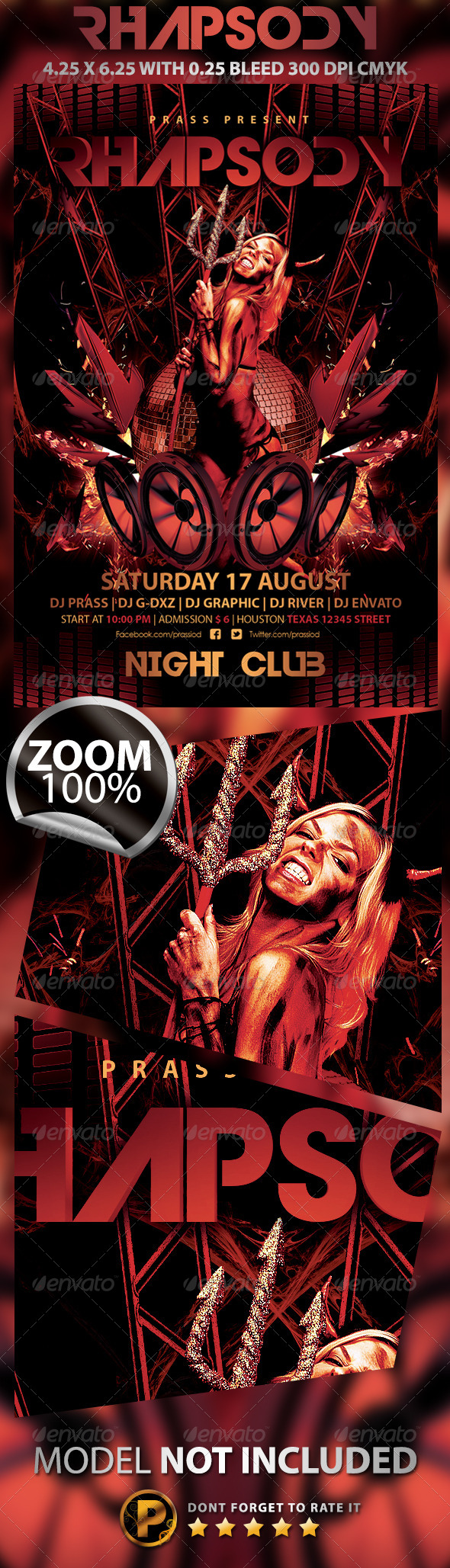 Rhapsody Flyer Template - Clubs & Parties Events