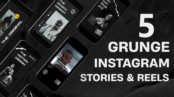 Grunge Instagram Stories v.2 Openers template preview