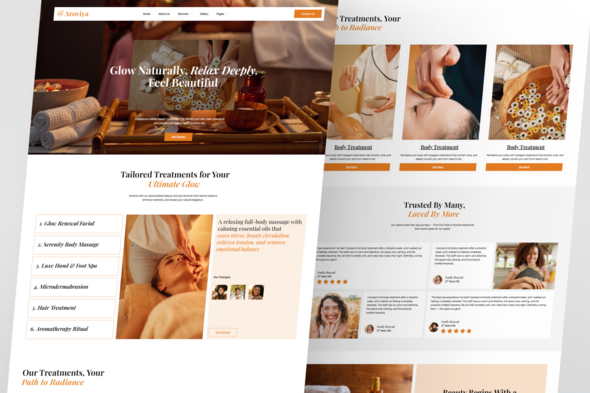 Aroviya - Beauty and Spa Salon Elementor Template Kit for Wellness and Self-Care Services