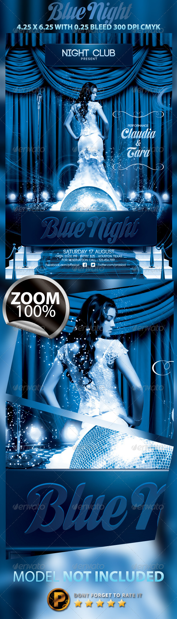 Blue Night Flyer Template - Clubs & Parties Events