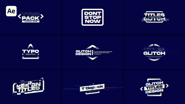 Glitch Titles Titles template preview