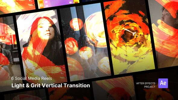 Social Media Reels - Light & Grit Vertical Transition After Effects Template Elements template preview