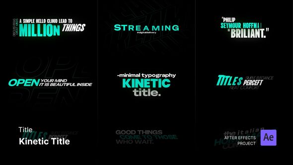 Title - Kinetic Titles After Effects Template Titles template preview