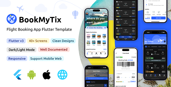 BookMyTix - Flutter Flight Booking App Template