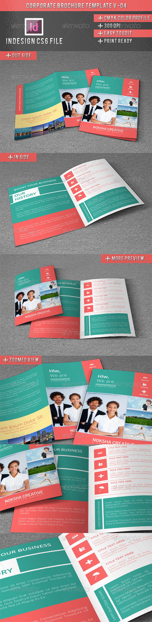 Corporate BiFold Brochure V-04 - Brochures Print Templates