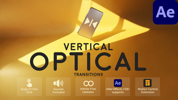 Vertical Optical Transitions for After Effects Elements template preview