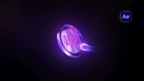 Neon Iridescent Logo Logo Stings template preview