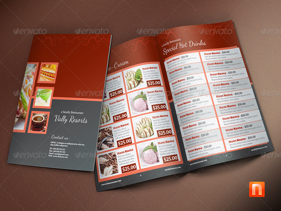 Restaurant Bi-Fold Food Menu V2 by S-Designers | GraphicRiver