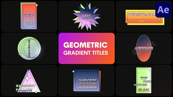 Geometric Gradient Titles for After Effects Titles template preview