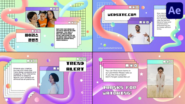 Pop Up Abstract Slides for After Effects Openers template preview