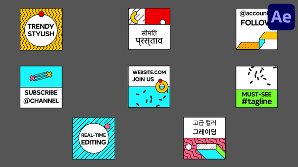 Stylish Shapes Titles for After Effects Titles template preview