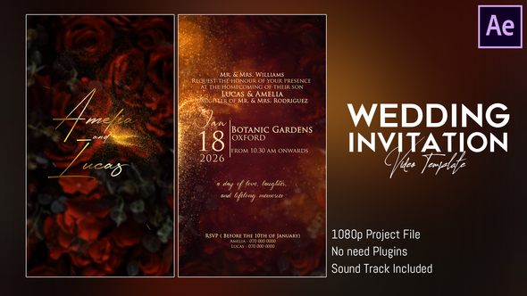 Wedding Invitation 4 Titles template preview