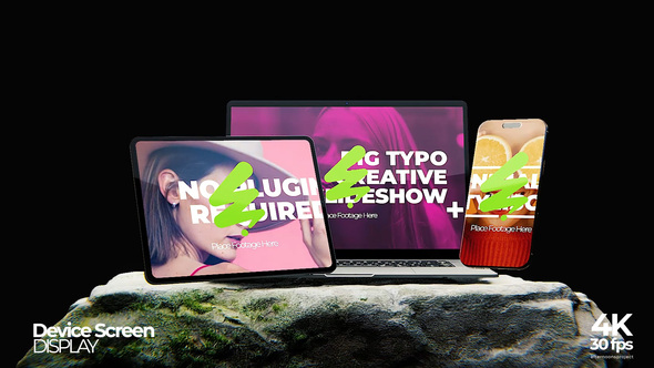 Multi Device Mockup Screen Video Displays template preview