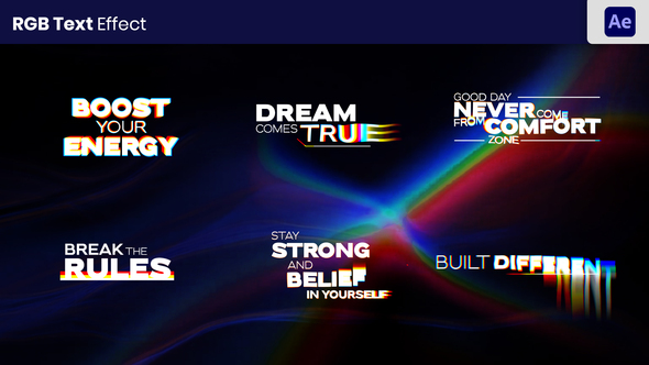 RGB Text Animation Titles template preview