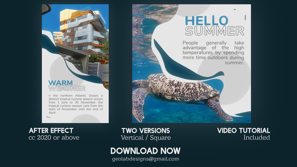Summer Slideshow Video Displays template preview