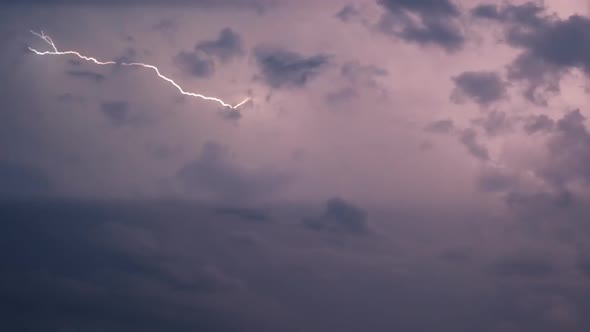 Flashes of Lightning in the Sky During a Thunderstorm