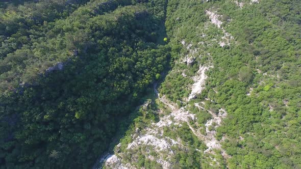 Aerial View Banjska Stena on Drina River Serbia alt