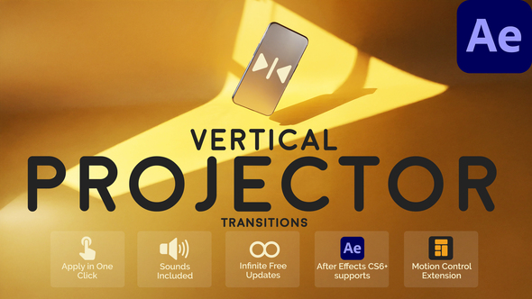 Vertical Projector Transitions for After Effects Elements template preview