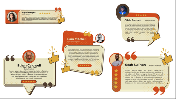 Testimonials Video Displays template preview