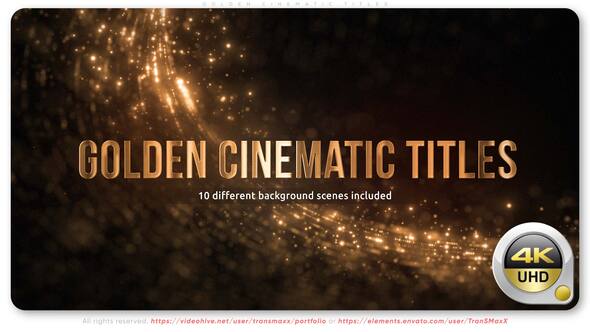 Golden Cinematic Titles Titles template preview