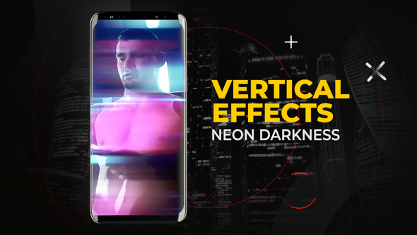 Vertical Neon Darkness Effects | After Effects Elements template preview