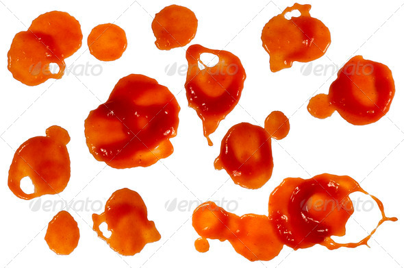 Ketchup stains blood stains - Stock Photo - Images