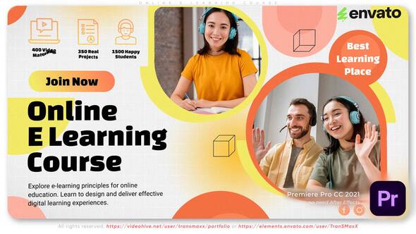 Online E Learning Course Premiere Pro template preview