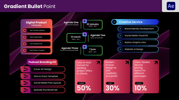 Bullet Point Titels Titles template preview