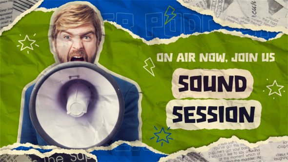 Paper Collage Style Podcast Intro Openers template preview