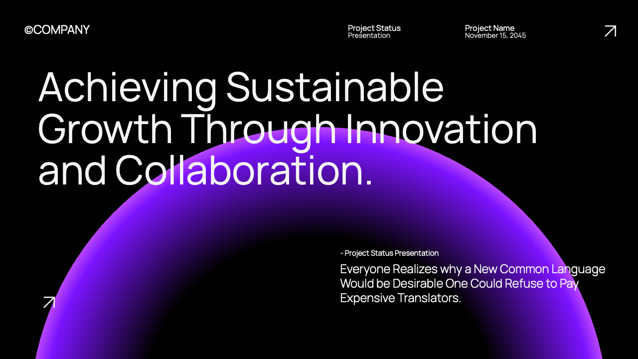 Black Purple Modern Project Status Presentation, Presentation Templates
